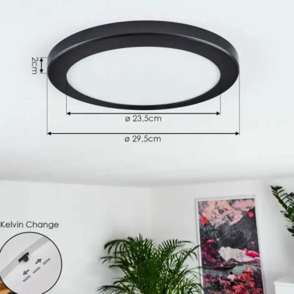 hofstein Panneau LED Canditas Noir, 1 lumière* Lampes Modernes
