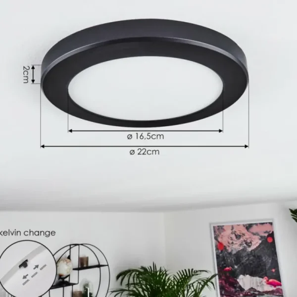 hofstein Panneau LED Canditas Noir, 1 lumière* Lampes Modernes