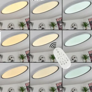 hofstein Panneau LED Kombito Argenté, Blanc, 1 lumière, Télécommandes* Lampes Modernes