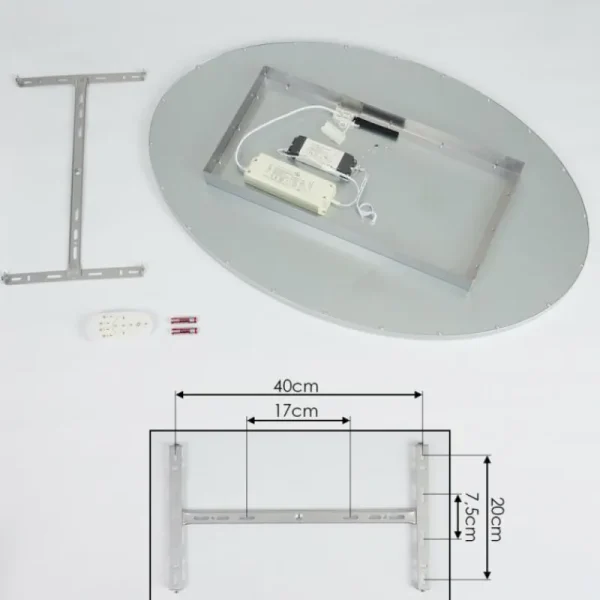 hofstein Panneau LED Kombito Argenté, Blanc, 1 lumière, Télécommandes* Lampes Modernes