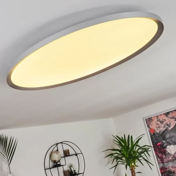 hofstein Panneau LED Kombito Argenté, Blanc, 1 lumière, Télécommandes* Lampes Modernes