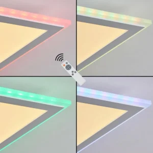hofstein Panneau LED Mota Blanc, 1 lumière, Télécommandes, Changeur de couleurs* Lampes Modernes