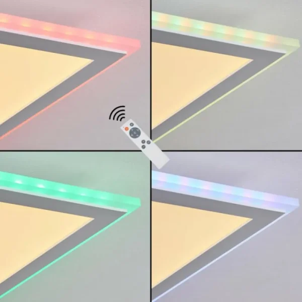 hofstein Panneau LED Mota Blanc, 1 lumière, Télécommandes, Changeur de couleurs* Lampes Modernes