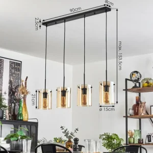 hofstein Parane Suspension Ambre, 4 lumières* Lampes En Verre