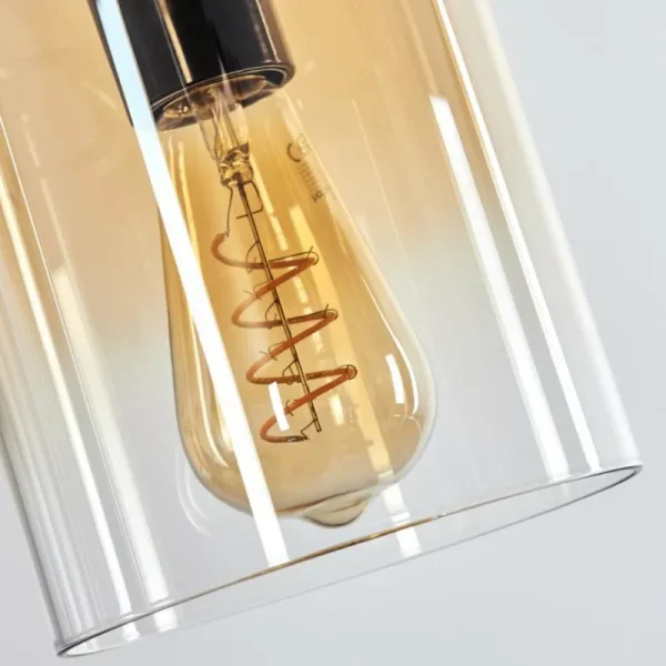 hofstein Parane Suspension Ambre, Clair, 4 lumières* Lampes En Verre