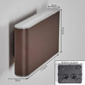 hofstein Paranhas Lampe murale d´extérieur, Luminaire de salle de bain, Luminaire Up & Down, Applique murale Rouille, 1 lumière* Lampes Modernes