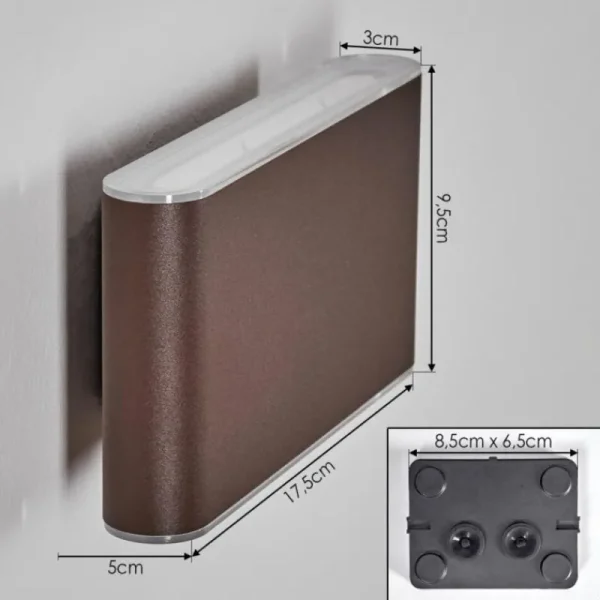 hofstein Paranhas Lampe murale d´extérieur, Luminaire de salle de bain, Luminaire Up & Down, Applique murale Rouille, 1 lumière* Lampes Modernes