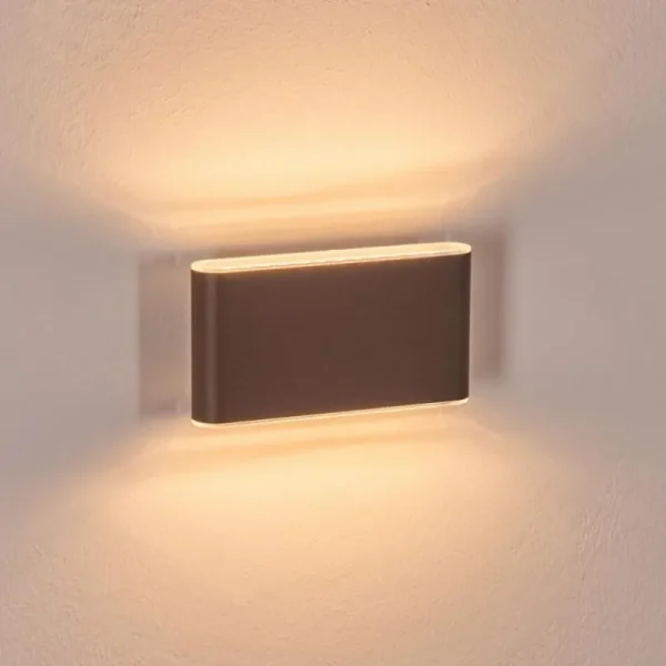 hofstein Paranhas Lampe murale d´extérieur, Luminaire de salle de bain, Luminaire Up & Down, Applique murale Rouille, 1 lumière* Lampes Modernes
