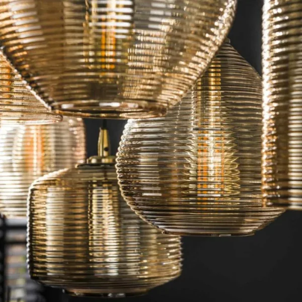 hofstein Pendelleuchte Suspension Anthracite, 7 lumières* Lampes En Verre