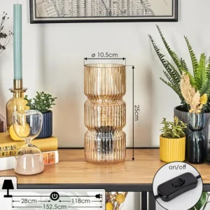 hofstein Penteado Lampe à poser Noir, 1 lumière* Lampes En Verre