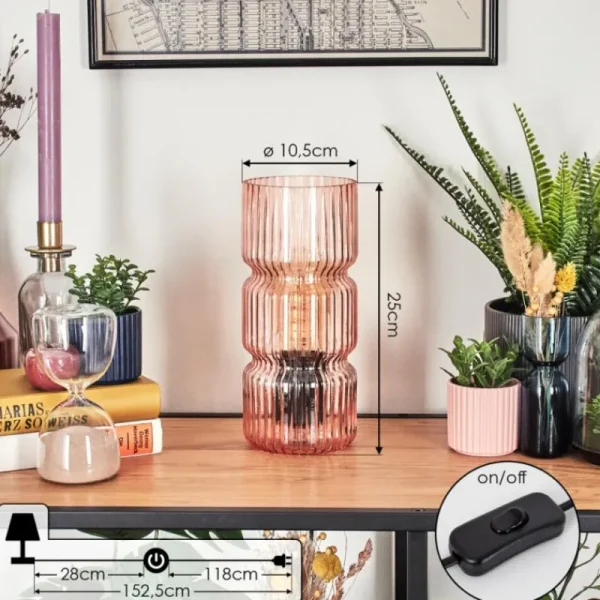 hofstein Penteado Lampe à poser Noir, 1 lumière* Lampes En Verre
