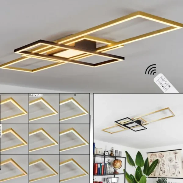 hofstein Plafonnier Alsterbro LED Noir, 1 lumière* Lampes Modernes
