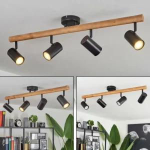 hofstein Plafonnier Arbrentin Écru, Noir, 4 lumières* Lampes Modernes
