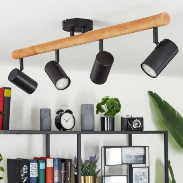hofstein Plafonnier Arbrentin Écru, Noir, 4 lumières* Lampes Modernes