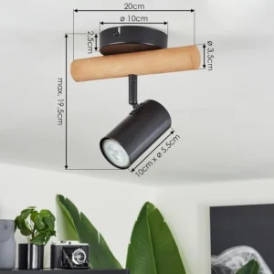 hofstein Plafonnier Arbrentin Écru, Noir, 1 lumière* Lampes Modernes