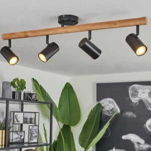 hofstein Plafonnier Arbrentin Écru, Noir, 4 lumières* Lampes Modernes