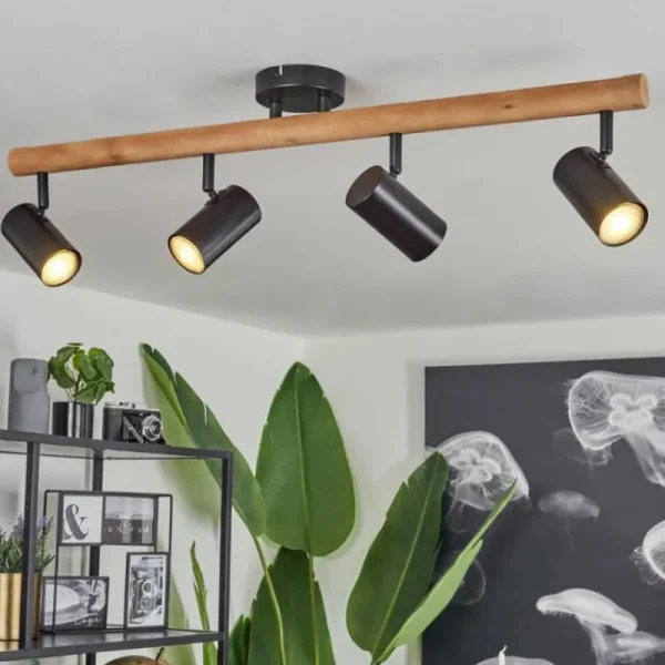 hofstein Plafonnier Arbrentin Écru, Noir, 4 lumières* Lampes Modernes