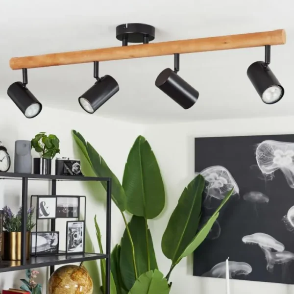 hofstein Plafonnier Arbrentin Écru, Noir, 4 lumières* Lampes Modernes