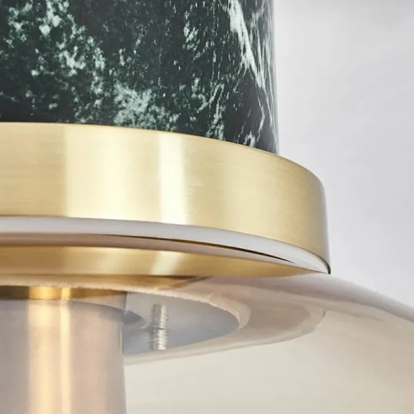 hofstein Plafonnier Arge Vert, Aspect marbre, Laiton, Blanc, 1 lumière* Lampes En Verre