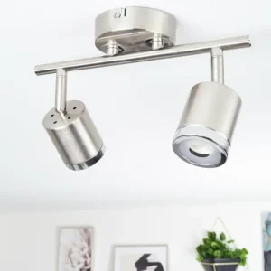 hofstein Plafonnier Autilla LED Nickel mat, Blanc, 2 lumières* Lampes Modernes