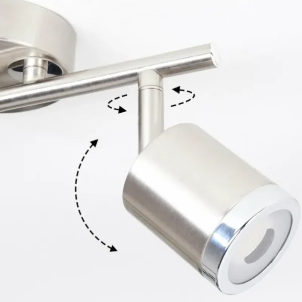 hofstein Plafonnier Autilla LED Nickel mat, Blanc, 2 lumières* Lampes Modernes