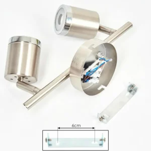 hofstein Plafonnier Autilla LED Nickel mat, Blanc, 2 lumières* Lampes Modernes