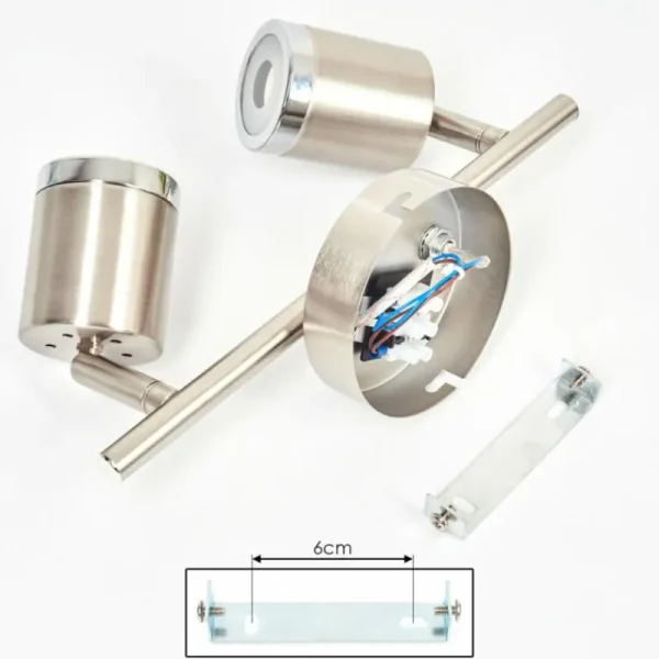 hofstein Plafonnier Autilla LED Nickel mat, Blanc, 2 lumières* Lampes Modernes