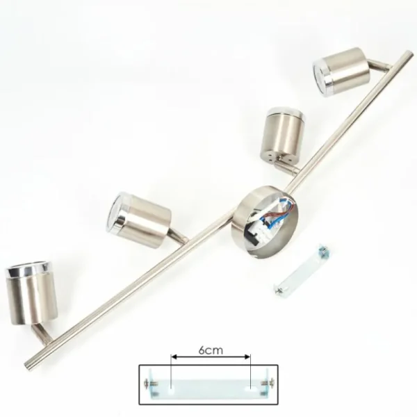 hofstein Plafonnier Autilla LED Nickel mat, 4 lumières* Lampes Modernes