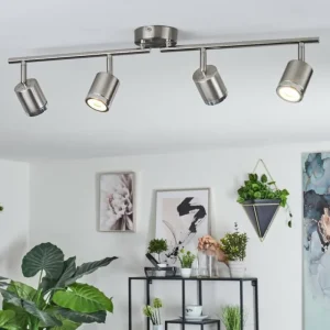 hofstein Plafonnier Autilla LED Nickel mat, 4 lumières* Lampes Modernes