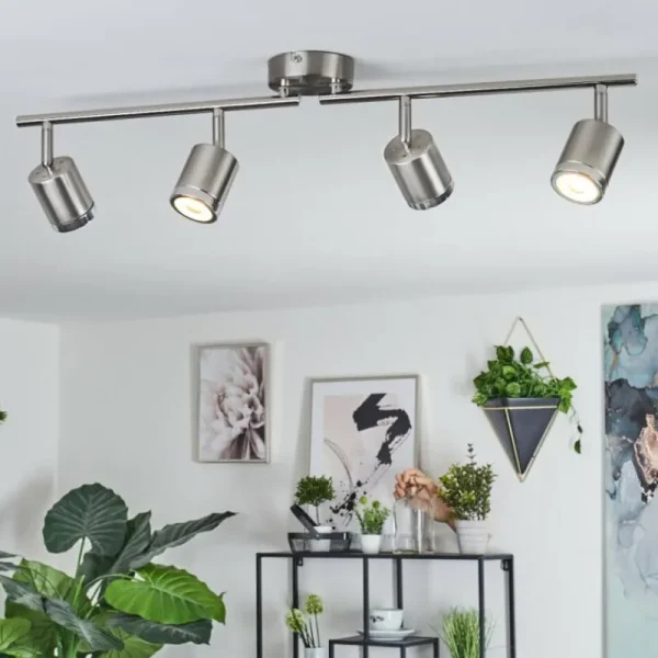 hofstein Plafonnier Autilla LED Nickel mat, 4 lumières* Lampes Modernes