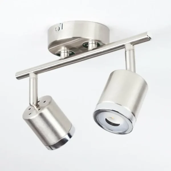 hofstein Plafonnier Autilla LED Nickel mat, Blanc, 2 lumières* Lampes Modernes