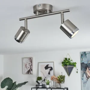 hofstein Plafonnier Autilla LED Nickel mat, Blanc, 2 lumières* Lampes Modernes