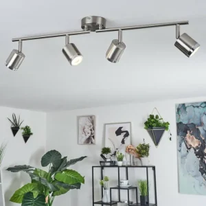 hofstein Plafonnier Autilla LED Nickel mat, 4 lumières* Lampes Modernes