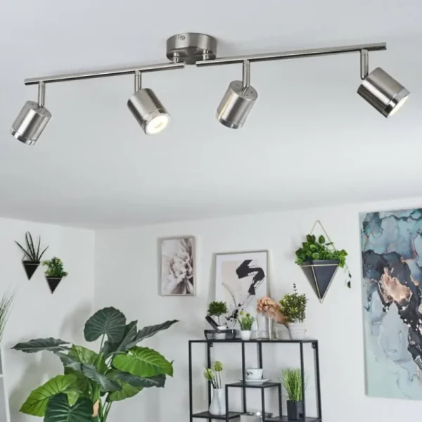 hofstein Plafonnier Autilla LED Nickel mat, 4 lumières* Lampes Modernes