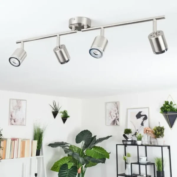 hofstein Plafonnier Autilla LED Nickel mat, 4 lumières* Lampes Modernes
