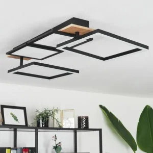 hofstein Plafonnier Avelal LED Brun, Couleur bois, Noir, 1 lumière* Lampes Modernes