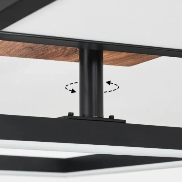 hofstein Plafonnier Avelal LED Brun, Couleur bois, Noir, 1 lumière* Lampes Modernes