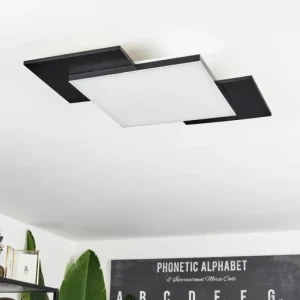 hofstein Plafonnier Barullu LED Bois clair, Noir, Blanc, 1 lumière* Lampes Modernes
