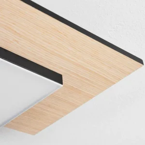 hofstein Plafonnier Barullu LED Bois clair, Noir, Blanc, 1 lumière* Lampes Modernes
