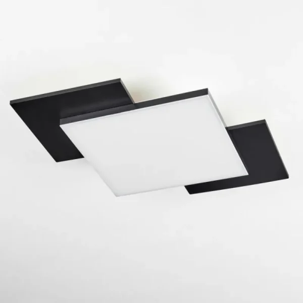 hofstein Plafonnier Barullu LED Bois clair, Noir, Blanc, 1 lumière* Lampes Modernes