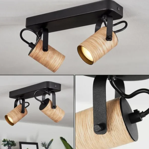 hofstein Plafonnier Beleco Écru, Noir, 2 lumières* Lampes Modernes