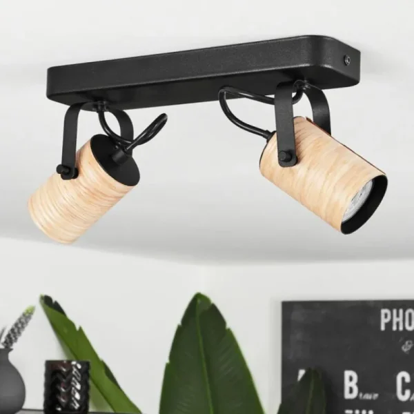 hofstein Plafonnier Beleco Écru, Noir, 2 lumières* Lampes Modernes