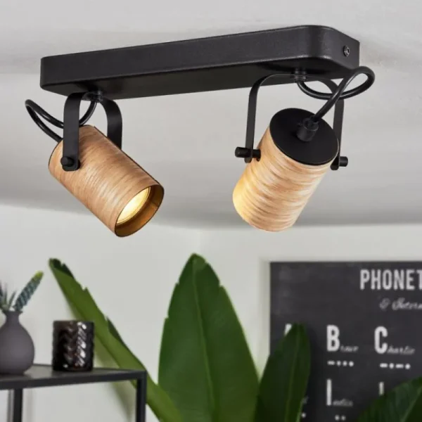 hofstein Plafonnier Beleco Écru, Noir, 2 lumières* Lampes Modernes