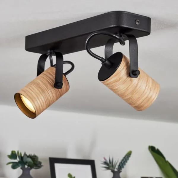 hofstein Plafonnier Beleco Écru, Noir, 2 lumières* Lampes Modernes