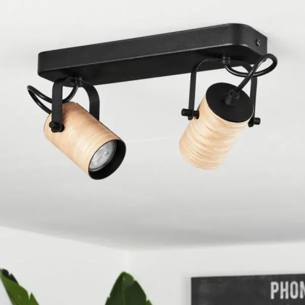 hofstein Plafonnier Beleco Écru, Noir, 2 lumières* Lampes Modernes