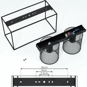 hofstein Plafonnier Bettaix Noir, 2 lumières* Lampes Modernes