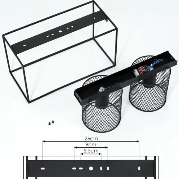 hofstein Plafonnier Bettaix Noir, 2 lumières* Lampes Modernes
