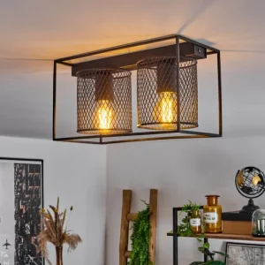 hofstein Plafonnier Bettaix Noir, 2 lumières* Lampes Modernes