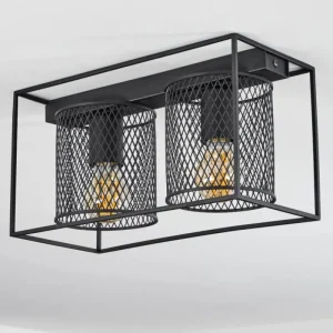 hofstein Plafonnier Bettaix Noir, 2 lumières* Lampes Modernes