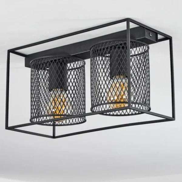 hofstein Plafonnier Bettaix Noir, 2 lumières* Lampes Modernes
